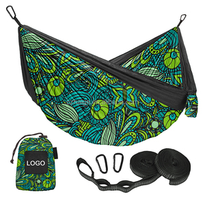 Hamaca doble de nailon personalizada para exteriores, hamaca portátil de árbol para acampar, paracaídas - Product Image 4