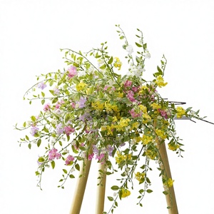 Fiori Artificiali <span class=keywords><strong>Valentina</strong></span> a Sette Foglie di Osmanto e Rosa, Decorazione per Casa, Bouquet da Matrimonio, Fiori Finti per Parete MW66020 Modellati - Product Image 1