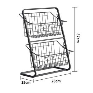 Modern Stainless Steel Standing Type Double Tier <b>Kitchen</b> <b>Storage</b> Racks for Snacks Sundries Towel <b>Storage</b> - Product Image 5