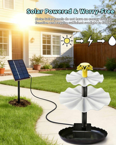 Fuente solar colgante de tres niveles con cascada de vidrio para baño de pájaros, atrae colibríes, para decoración de jardín, patio o césped al aire libre. - Product Image 2
