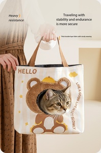 Trasportino per <span class=keywords><strong>Gatti</strong></span> Portatile per Tutte le Stagioni con Tracolla, in Tela Traspirante, Grande Capacità, Design Visibile, per Uso Esterno - Product Image 2