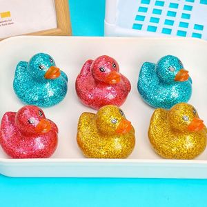 Hot-Selling 6Cm Children's <b>Bath</b> Toy Gold Glitter Water-Playing Cartoon Glowing Little Yellow Duck Abs Plastic - Product Image 6