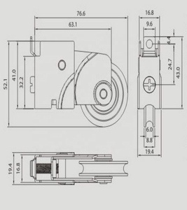 Cửa sổ con lăn ròng rọc cửa và cửa sổ phụ kiện cửa trượt và cửa sổ kim loại con lăn - Product Image 2
