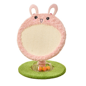 Arbre à chat en mousse de lin rose motif lapin, pour l'auto-entretenissement, <span class=keywords><strong>anti</strong></span>-<span class=keywords><strong>ennui</strong></span>, résistant à l'usure, robuste et durable - Product Image 1