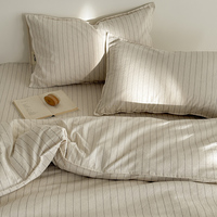 Parure de lit King Size 100% Coton 300TC 4 pièces Housse de couette Drap plat Taie d'oreiller Personnalisable pour Maison et Hôtel