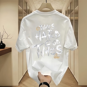T-shirt à manches courtes unisexe NFC HELL, marque de mode américaine, coupe ample, effet délavé avec lettres vieillies - Product Image 3
