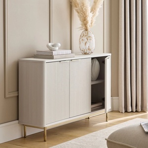 ตู้เก็บของทางเข้าขนาดใหญ่สไตล์ยุโรปแบบกำหนดเอง ประหยัดพื้นที่ ดีไซน์ลายร่อง ทำจากไม้เนื้อแข็ง เคลือบเงา - Product Image 3