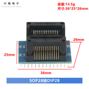 Adaptador Sop28 a Dip28, conector de 28 pines, paso de 1,27 mm, Qts-28-1.27-04 para pruebas de circuitos integrados - Product Image 4