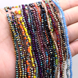 2mm Plating Faceted Rondelle Crystal Glass <strong>Beads</strong> for Jewelry Making Loose Glass Seed <strong>Beads</strong> Factory <strong>Wholesale</strong> Crystal <strong>Beads</strong> - Product Image 1