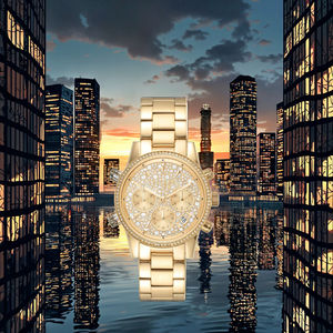 クォーツムーブメントETAレディースMラグジュアリーウォッチクリスタルダイヤルステンレス鋼ストラップ - Product Image 5