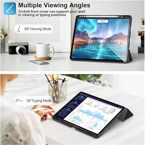 Étui intelligent à trois volets avec couverture arrière en TPU souple pour nouvel <span class=keywords><strong>iPad</strong></span> <span class=keywords><strong>Pro</strong></span> 6th/5th 12.9 "<span class=keywords><strong>2022</strong></span>/2021 avec porte-crayon veille/réveil automatique - Product Image 6