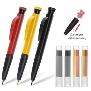 Lange punt dieptegatmarkeringspen en zwarte navulling houtbewerking mechanisch timmermanshoutbewerker bouwpotlood - Product Image 3