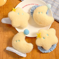 Pince à cheveux en peluche mignonne en forme d'étoile pour adolescentes – Accessoire de mode pour les fêtes et le quotidien
