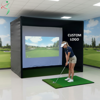 Enceinte de simulateur de golf personnalisée et durable 10x9ft avec écran anti-impact, cadre en aluminium et filet, pour entraînement de golf intérieur/extérieur facile