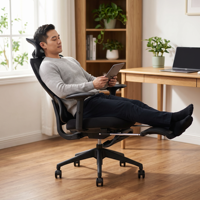 Chaise de bureau exécutive ergonomique moderne avec accoudoirs réglables 2D, support lombaire réglable en hauteur, dossier en maille, base pivotante 3 positions