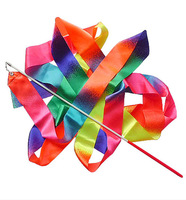 Vente en gros de drapeaux de danse de louange colorés de gymnastique artistique pour enfants de 2 mètres pour la danse
