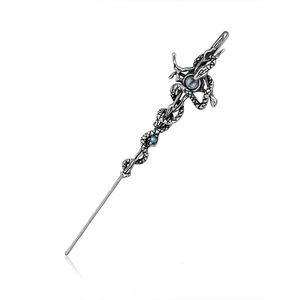Pendientes de espada vintage exagerados y geniales, pendientes de serpiente con diamantes antiguos, ganchos para la oreja con diseño de serpiente, agujas de perforación para la oreja - Product Image 4