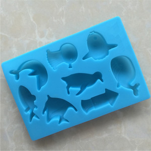 Moule à glaçons en silicone Animaux marins : Baleine, Poisson, Dauphin, Pingouin, Calmar pour la cuisson <span class=keywords><strong>de</strong></span> muffins, gâteaux, <span class=keywords><strong>chocolat</strong></span>, gelée - Product Image 2