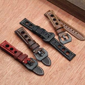 Cinturino <span class=keywords><strong>per</strong></span> Orologio da <span class=keywords><strong>Uomo</strong></span> <span class=keywords><strong>in</strong></span> Vera <span class=keywords><strong>Pelle</strong></span> di Vitello Traforata <span class=keywords><strong>per</strong></span> Rally e Sport, Fatto a Mano <span class=keywords><strong>in</strong></span> <span class=keywords><strong>Pelle</strong></span> Crazy Horse - Product Image 2