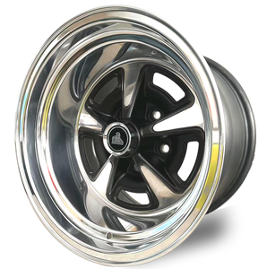 ล้อโฮลเด้น4.5นิ้ว5X120.65ขัดผิวด้าน GTS Sprint 15X10.0 ET-25พื้นหลังเป็นล้อขัดพื้นผิวขัดเงาด้วยมือพร้อมแผ่นแทรกสีดำ - Product Image 1