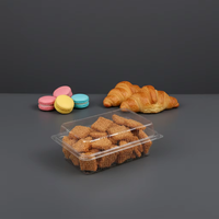 Boîte à clapet personnalisée haut de gamme en PET transparent pour brownies, emballage alimentaire pour pâtisserie, conteneur pour dessert