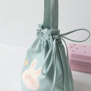 Sac fourre-tout mini personnalisé en toile, version coréenne, sac seau à cordon, sac à déjeuner, petit sac à main en tissu - Product Image 3