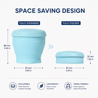 Gobelet en silicone de qualité alimentaire sans BPA, réutilisable, couleur macaron, anti-fuite, léger, logo personnalisé, gobelet en silicone pliable, gobelet macaron