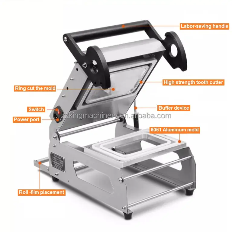 Conteneur de boîtes d'aluminium de papier plastique scellant l'équipement d'emballage Mini machine de scellage manuelle Machine de scellage alimentaire