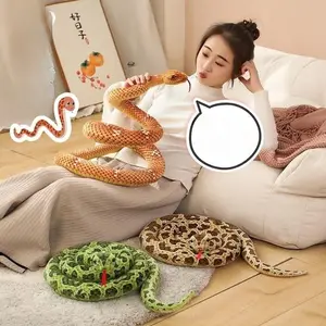 High Trend Kuscheltier Spielzeug Realistische Jingle Animal Plüschtiere Lebensechte bunte Anaconda Spielzeug simulierte Cobra Puppe