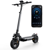IScooter W9 1000W Scooter pliable en alliage d'aluminium 54.6V 14AH avec éclairage LED, contrôle par application, roues de 10 pouces, étanche, 45 km/h