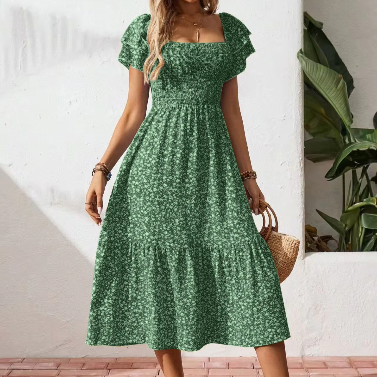 navy blue dress for baby girl Women's Melya A-Line Corset Waist Chiffon Midi Dress S/M/L Black/White/Pink Mean Blvd S / Black main image 1