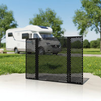 Porte moustiquaire rétractable en alliage d'aluminium noir, durable et robuste, pour camping-car Mercedes-Benz, ouverture à gauche
