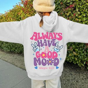เสื้อฮู้ดน่ารักสไตล์ Preppy Kawaii สำหรับสาวๆ ลายกราฟิกสาวน้อยเวทมนตร์ พิมพ์ลายตัวอักษร ผ้าฝ้าย - Product Image 3