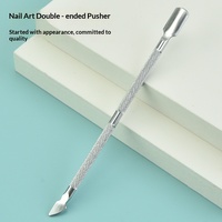 Pousse-cuticules en acier inoxydable double tête, grattoir et dissolvant de vernis à ongles, outil de manucure pour usage domestique, modèle Pusher