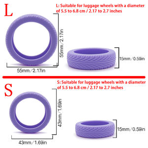 Housse de roue en silicone anti-bruit pour la plupart des bagages Spinner Wheel Valise et Dog Cat Cage Housse de protection de roue en silicone durable pour animaux de compagnie - Product Image 6