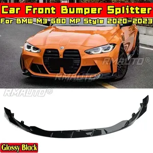สปลิตเตอร์กันชนหน้า M3 G80 สีดำเงา สไตล์ MP ชุดแต่งสปอยเลอร์กันชนหน้า สำหรับ BMW M3 G80 ปี 2020-2023 อุปกรณ์ตกแต่งรถยนต์ - Product Image 1