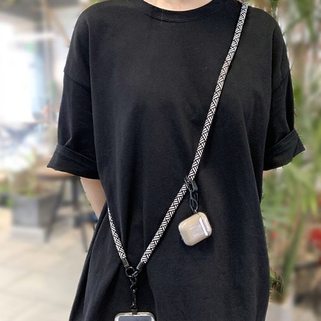 Adjustable Crossbody Phone Holder Lanyard Anti-loss Neck Phone Strap With Detachable Clips
