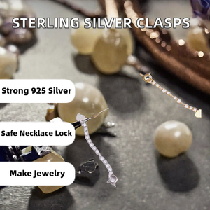 Connecteurs et fermoirs en argent sterling S925 pour colliers et bracelets de perles, accessoires de bijoux DIY fabriqués en Chine - Product Image 2