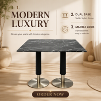 Ensemble de sièges de restaurant modernes, table à manger en marbre doré, chaise, canapé