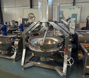 Marmite de cuisson industrielle électrique 380V semi-automatique grande capacité pour confiture de fruits et sauce chili, mélangeur planétaire - Product Image 4