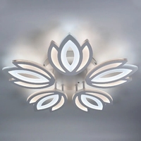 Plafonnier moderne acyclique à fleurs Design moderne Décoration de maison Plafonnier LED blanc à intensité variable pour chambre à coucher Salle à manger Lobby