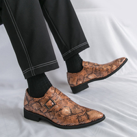 Herren PU-Leder Slipper Eleganter Business-Büro-Stil Monk-Schnalle Slip-On Modische Freizeitschuhe Herren Anzugschuhe