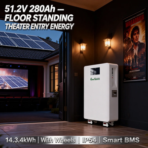 Batterie solaire 48V 51.2V 280Ah 14kWh pour système solaire hors réseau, montage mural avec roues - Product Image 2