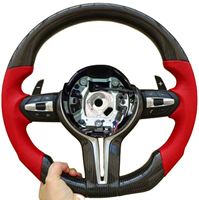 Volante de Cuero Rojo con Fibra de Carbono y LED para BMW M3 M4 F80 F82 X5 F15 X6 F16 F10 F30 F32 F36 F60 F22 F80 M3 Serie 2/3