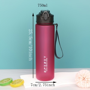 Botella de agua deportiva portátil de 750ML, motivacional, con marcador de tiempo, taza a prueba de fugas para deportes al aire libre, Fitness, sin BPA - Product Image 6