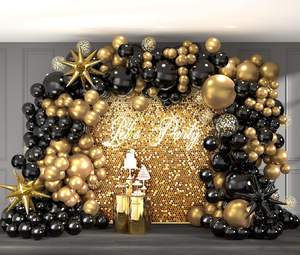Kit personalizzato nero e <span class=keywords><strong>oro</strong></span> palloncini arco ghirlanda 5 10 12 18 pollici nero bianco e <span class=keywords><strong>oro</strong></span> metallizzato palloncini coriandoli palloncini palloncini palloncini - Product Image 2