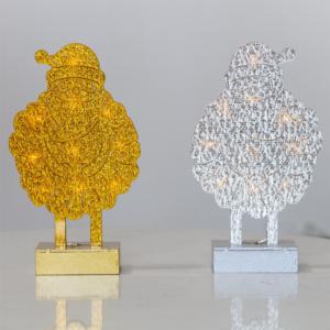Nuevo artículo 2024: Luz LED blanca cálida de 10L con diseño de Papá Noel en MDF para decoración de fiestas navideñas - Product Image 1