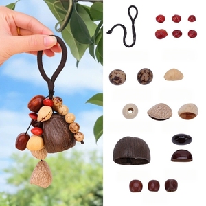 Kit de Manualidades DIY para Decoración Colgante de Campanas de Viento con Cuentas de Semillas de Bodhi y Conchas de Frutas Primitivas al por Mayor - Product Image 2