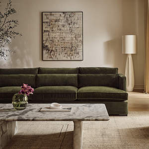 Ensemble de canapés de luxe capitonnés en velours ambré, canapés modernes pour salon, mobilier de luxe pour salon - Product Image 1