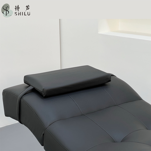 Cama de Masaje Facial Curva con Base Eléctrica Ajustable en Altura, de Cuero Negro, para Salón de Belleza Moderno, Hotel de Lujo, Fábrica ShiLu - Product Image 6